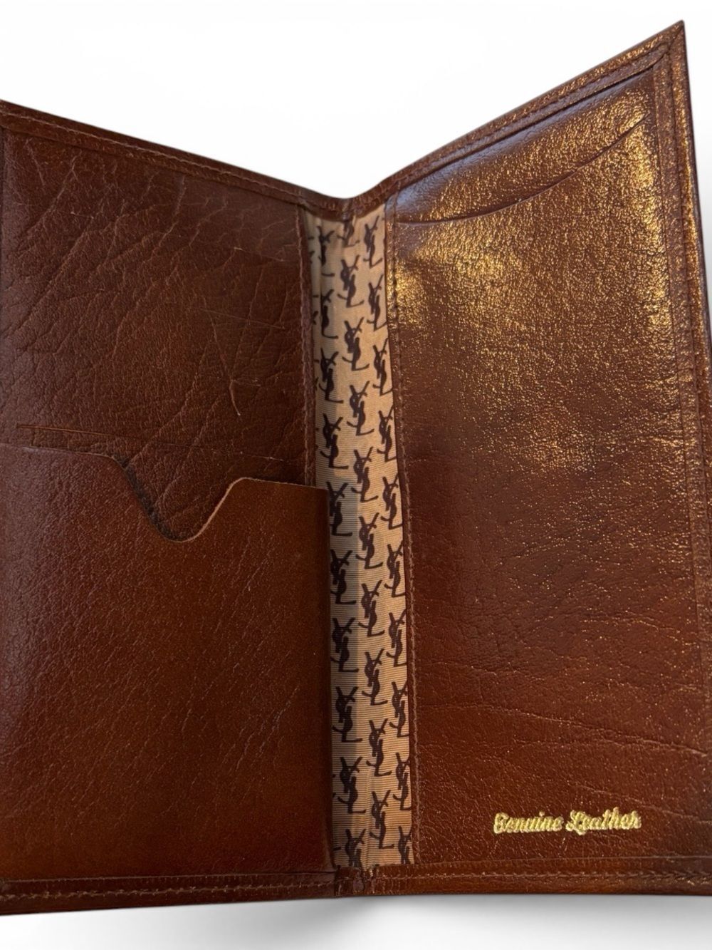 Yves Saint Laurent Vintage Chestnut Brown Leather Envelope Wallet - Picture 4 of 4